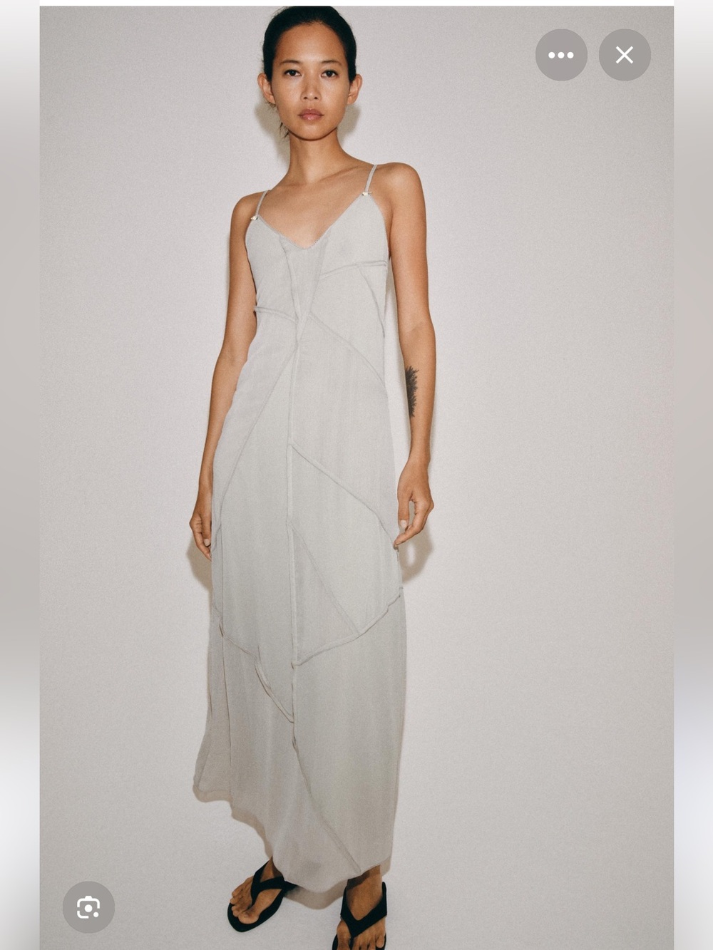 ZARA Light Gray Maxi Slip Dress